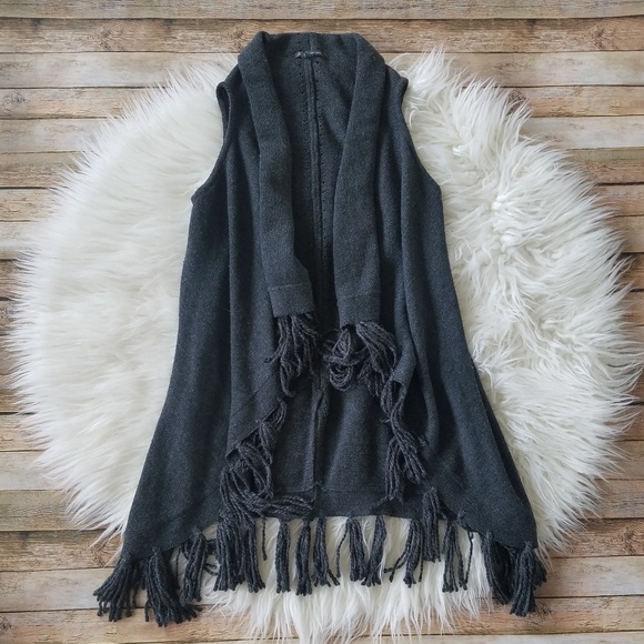 Adrianna Papell Sweaters - Adrianna Papell Fringe Open Front Sweater Vest